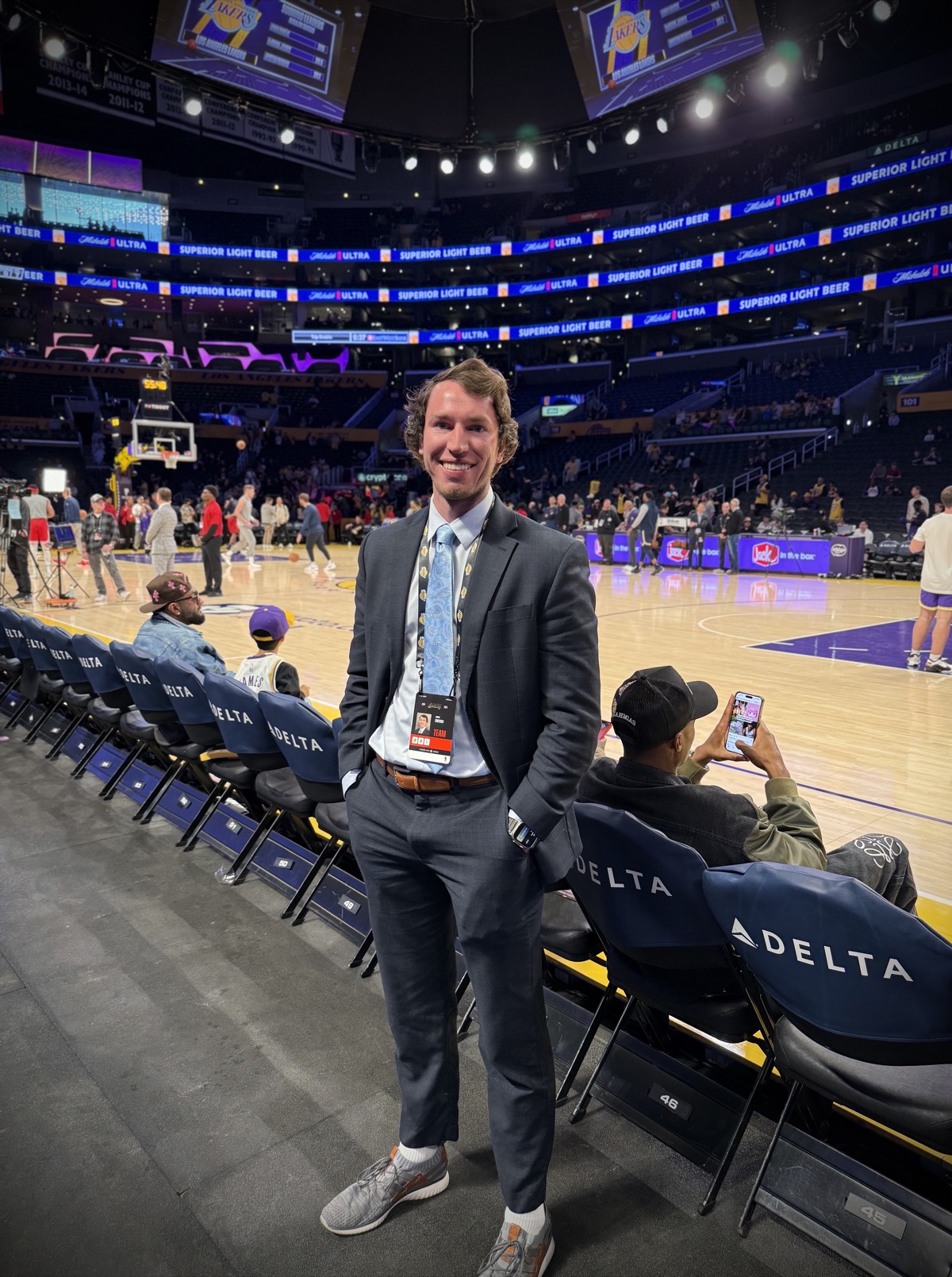 Jeremy Swisher, MD, courtside while providing sports medicine coverage
